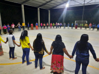 Educadoras comunitarias en retiro de capacitación